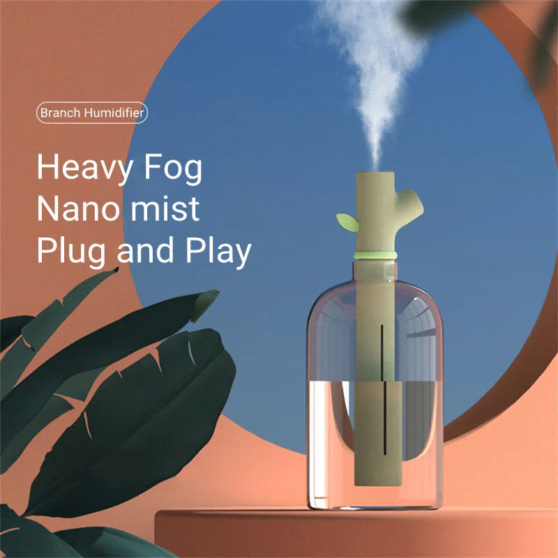 Compact portable USB humidifier with adjustable mist settings for home and office use