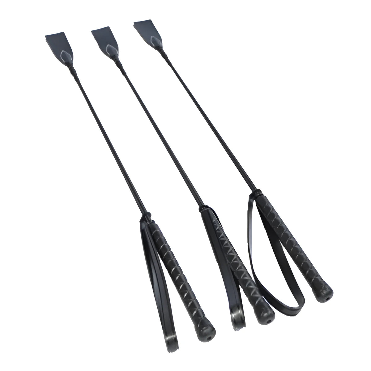 Short low carbon steel riding whip for obstacle training and rider use