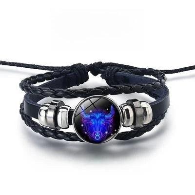 12 Constellations Luminous Bracelet glowing in the dark with punk style design