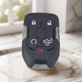 Black ABS 5-key smart key remote control shell for 2019-2022 Chevrolet Silverado Sierra with silicone button pad