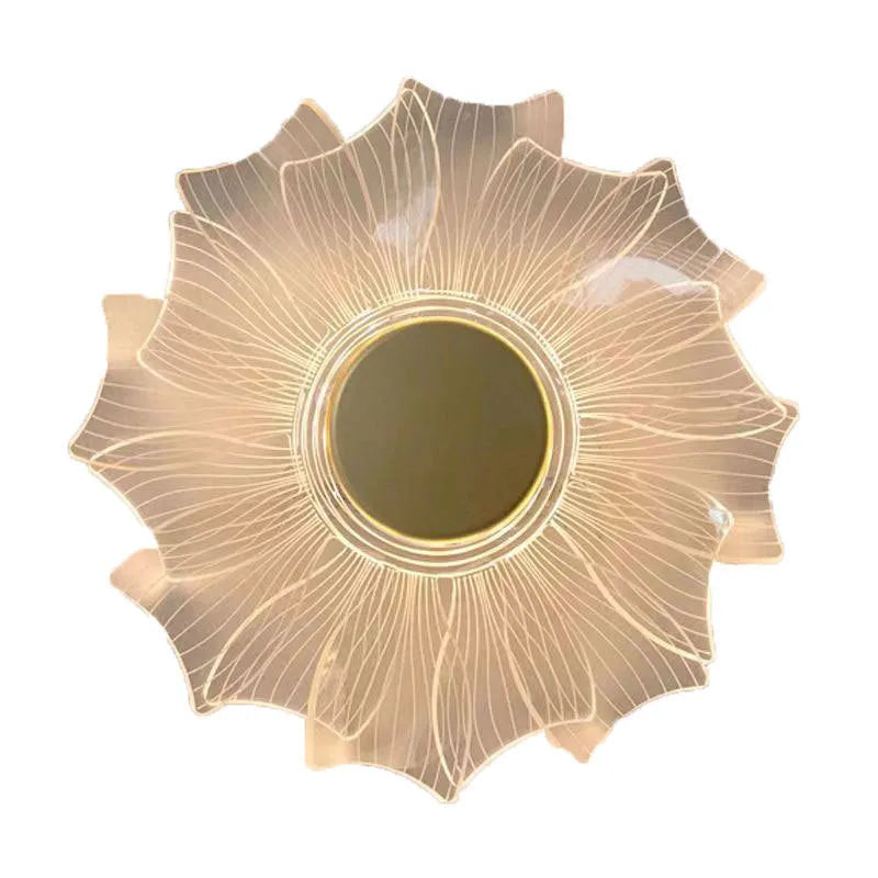 Petal acrylic LED wall lamp with trichromatic dimming, windmill colour, 175x175 mm, for modern home decor