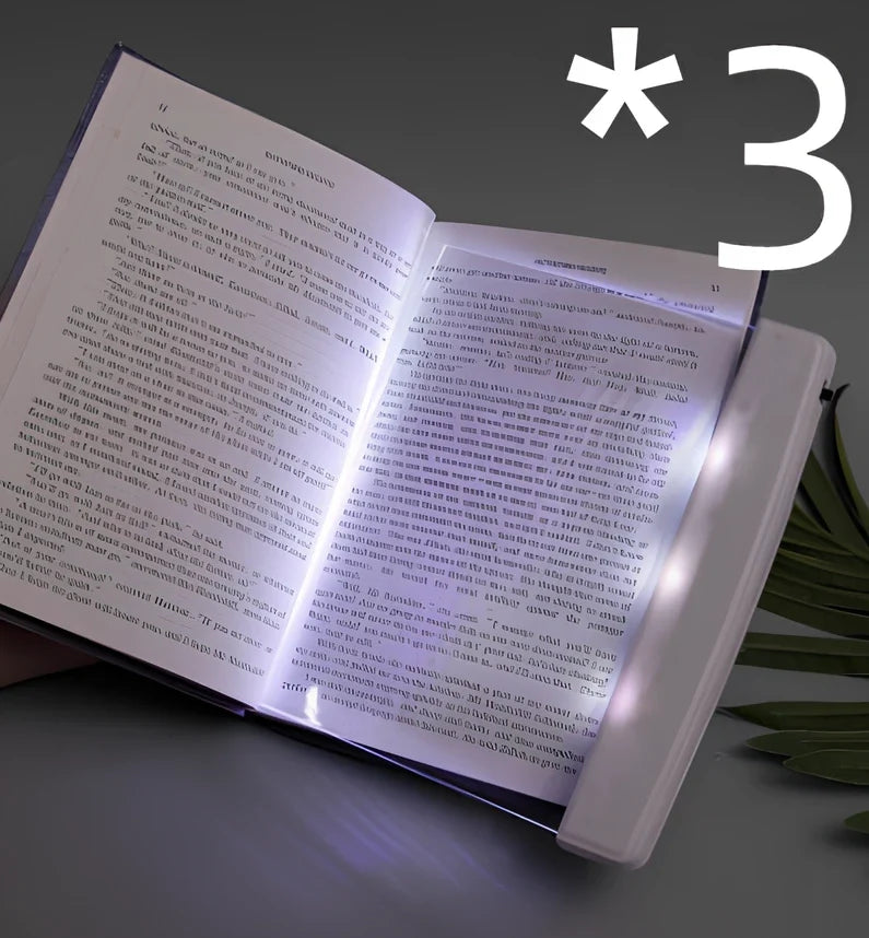Compact dimmable LED book lamp in black with 17.6x17.8 cm panel for eye-safe night reading