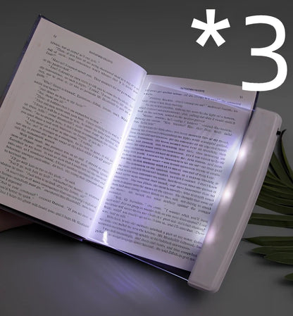 Compact dimmable LED book lamp in black with 17.6x17.8 cm panel for eye-safe night reading