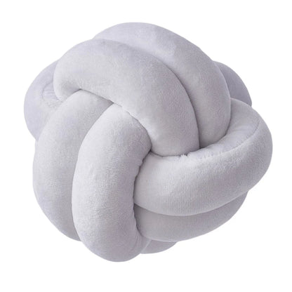 Knotted Plush Ball Design Round Throw Pillow in assorted colours and sizes