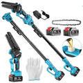 Electric pruning knife brushless saw with 2.5m high branch rod, SK5 blade, and two batteries