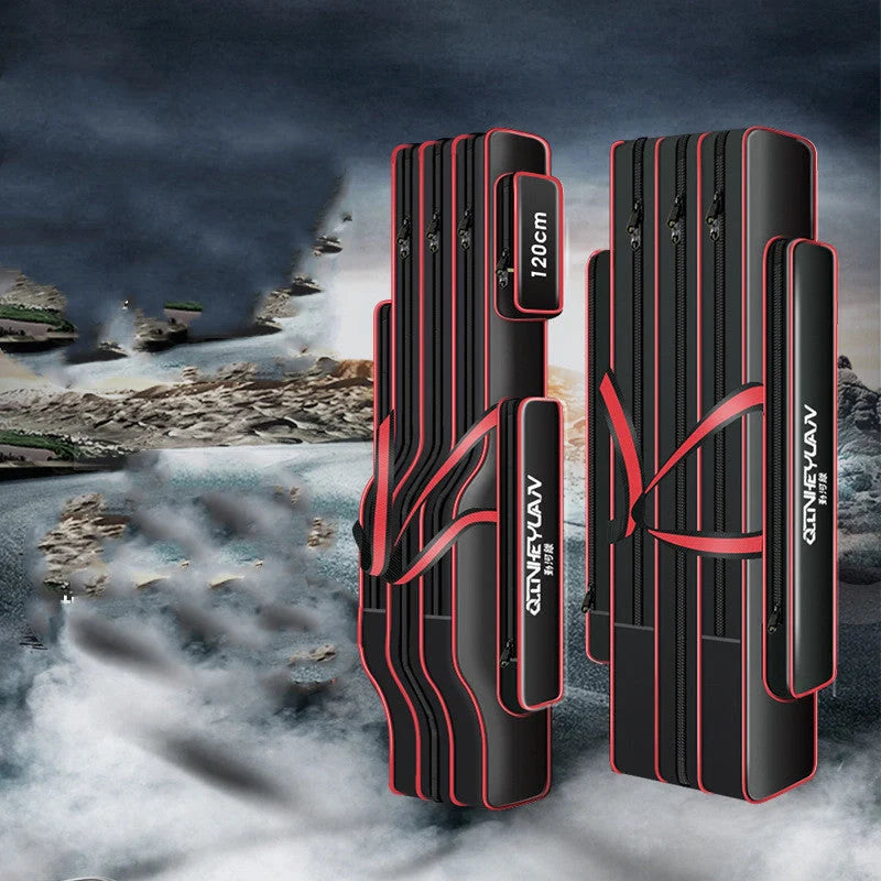 Multi-purpose fishing bag with waterproof Oxford fabric for rod and tool storage