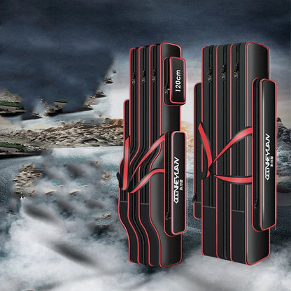 Multi-purpose fishing bag with waterproof Oxford fabric for rod and tool storage