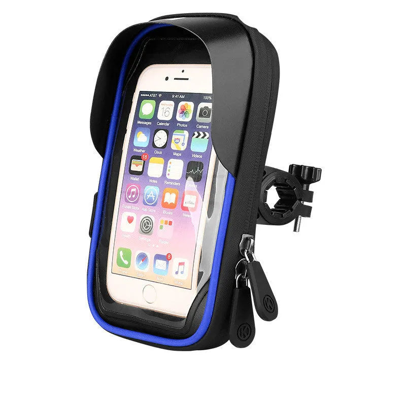 TPU mobile phone bicycle mount with touch screen and waterproof zipper on handlebar