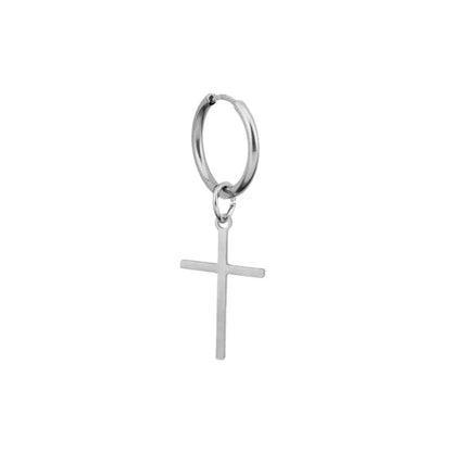 Stainless steel cross stud earrings with precise sizing for sensitive ears