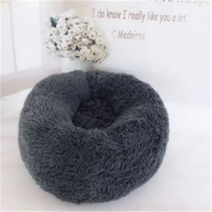 Round long hairy cat mattress in various colours and sizes for pet comfort