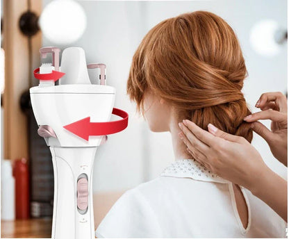 Fast automatic hair styler with 360-degree rotation and hair hook design