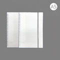 A4 hard surface accounting notebook with PP cover showing grid, line, and lattice ruling options