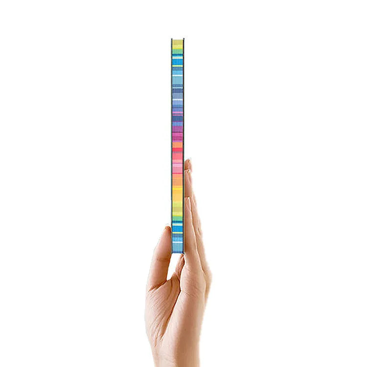 A5 PU leather cover notebook with rainbow side edge, 140x204mm, 96 sheets, lock line binding