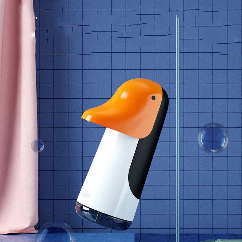 Cartoon Penguin Automatic Foam Hand Soap Dispenser with USB recharge feature