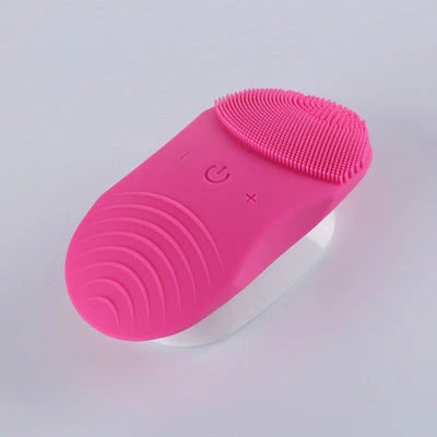 Rose red electric cleansing instrument with ultrasound function for deep skin cleansing