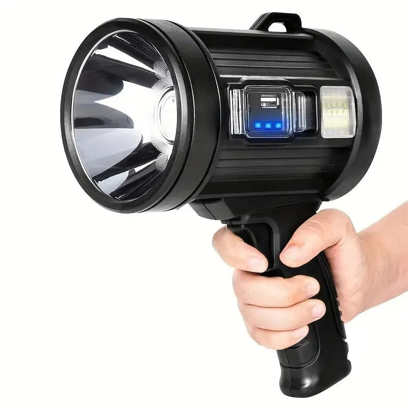 Emergency solar portable rechargeable light with ABS housing, 4500mAh battery, and bracket in W5113 colour
