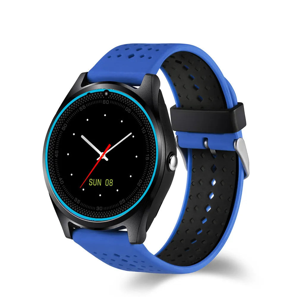 Call photo pedometer smart watch in Black with 53.0x45.0x260.0mm case for Android