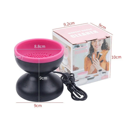 Portable USB electric makeup brush cleaner for all sizes, including double-headed brushes