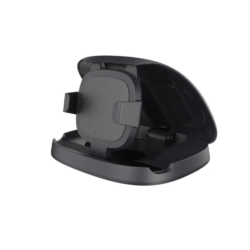 Black rotating suction cup car phone mount with universal clamp for navigation devices