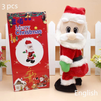 14-inch dynamic shaking hip Santa Claus ornament with music and dance features