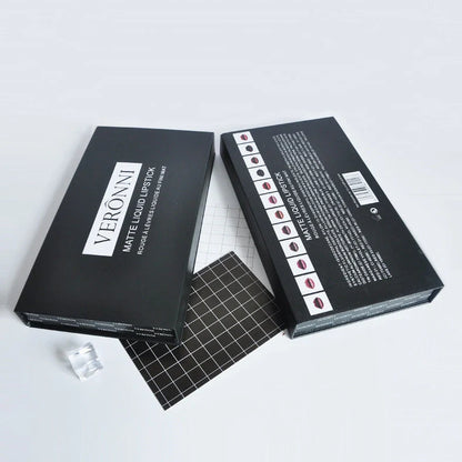 12 lipstick gift box set with non-stick cup formula showing popular shades