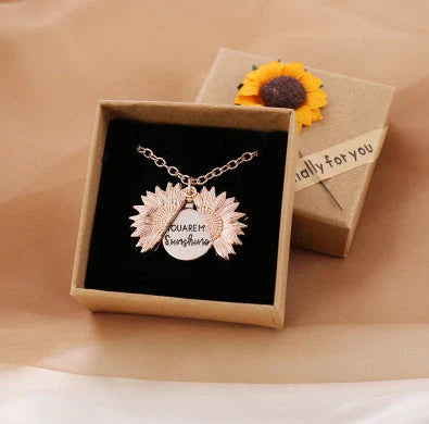 Radiant sunflower pendant necklace in various colors and quantities