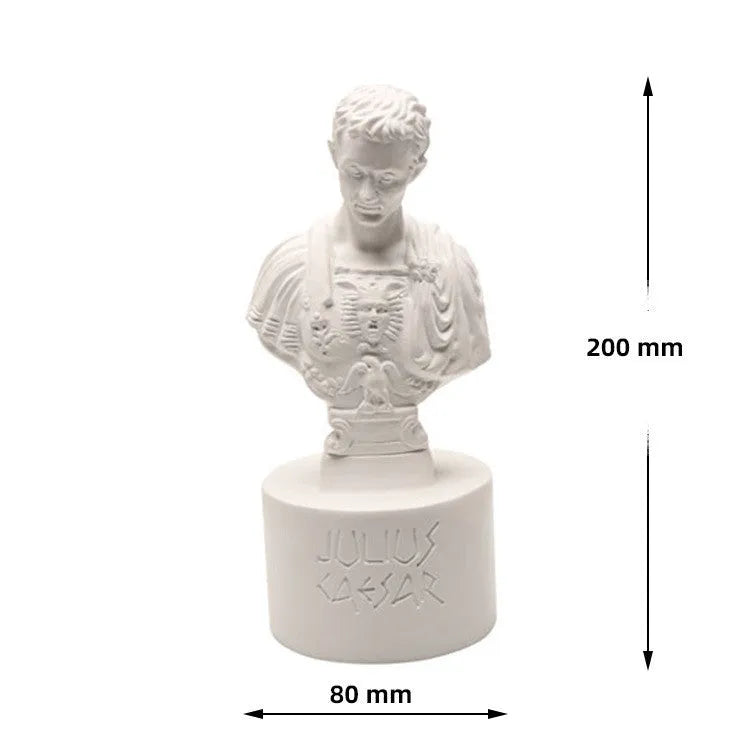 White synthetic resin American creative character model used as a desk pen holder.