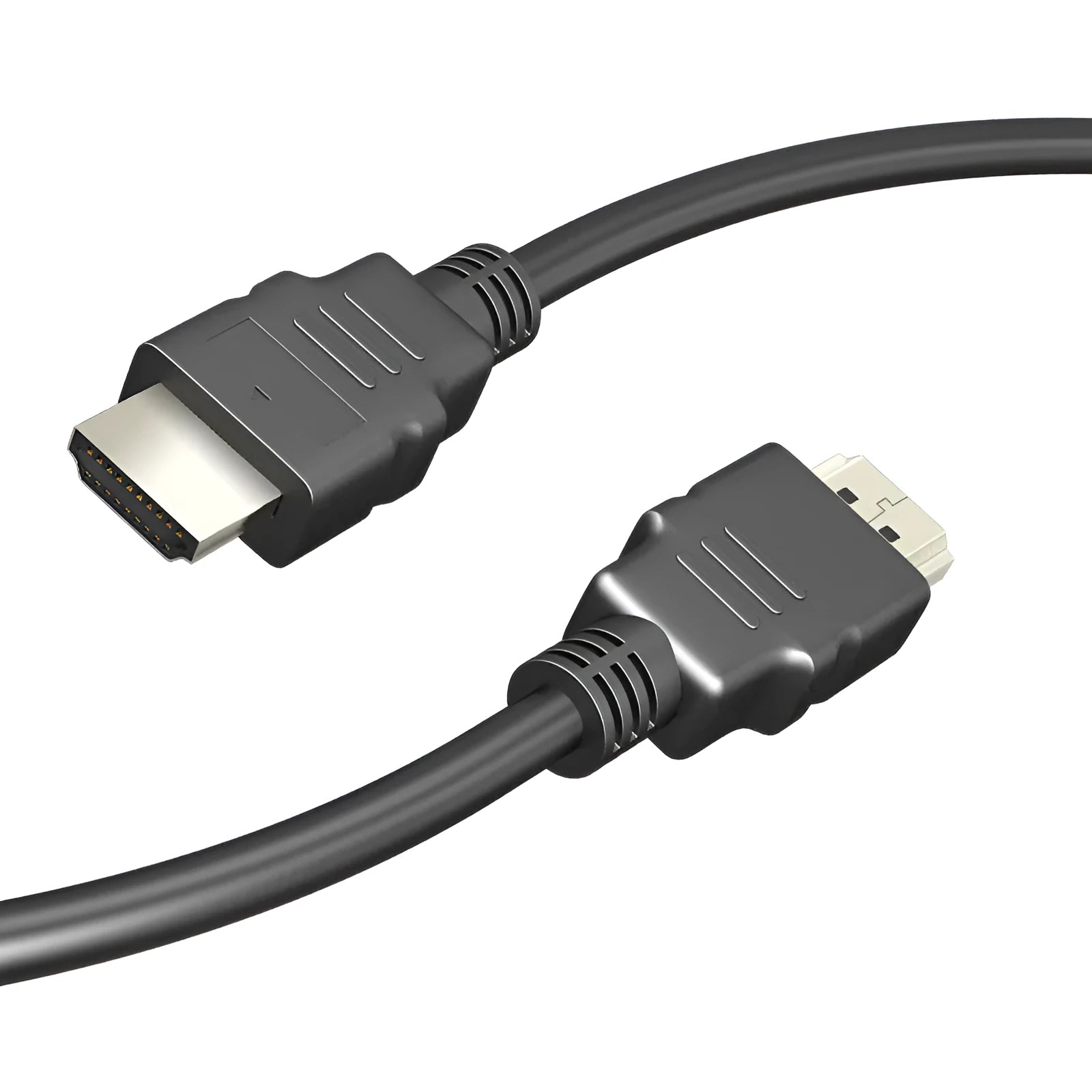 Black HDMI data cable for set-top box connections, showing connector detail.