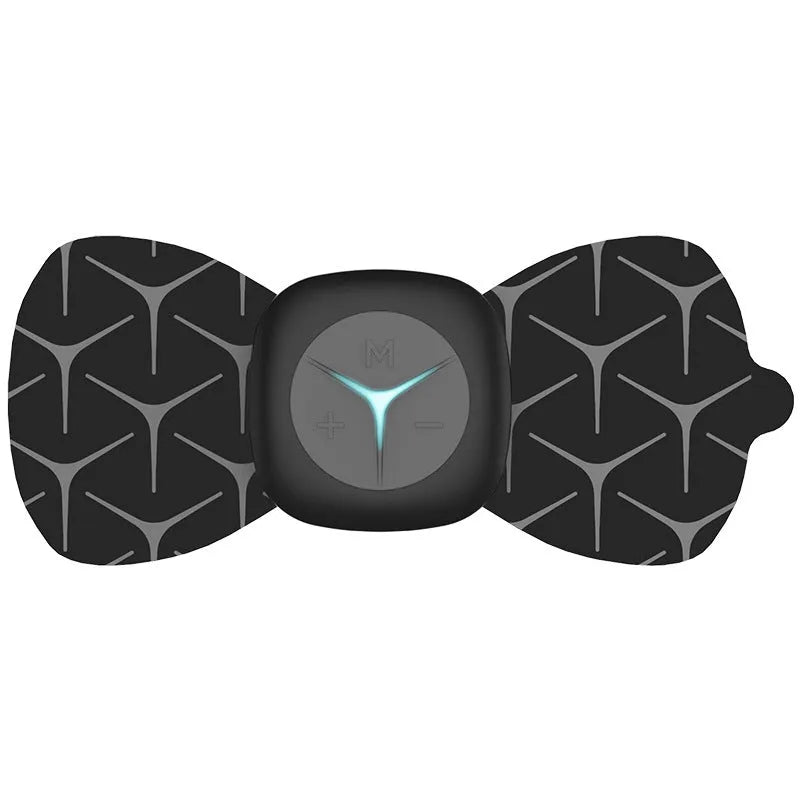 Mini shoulder and neck massager with six pulse modes in black and white