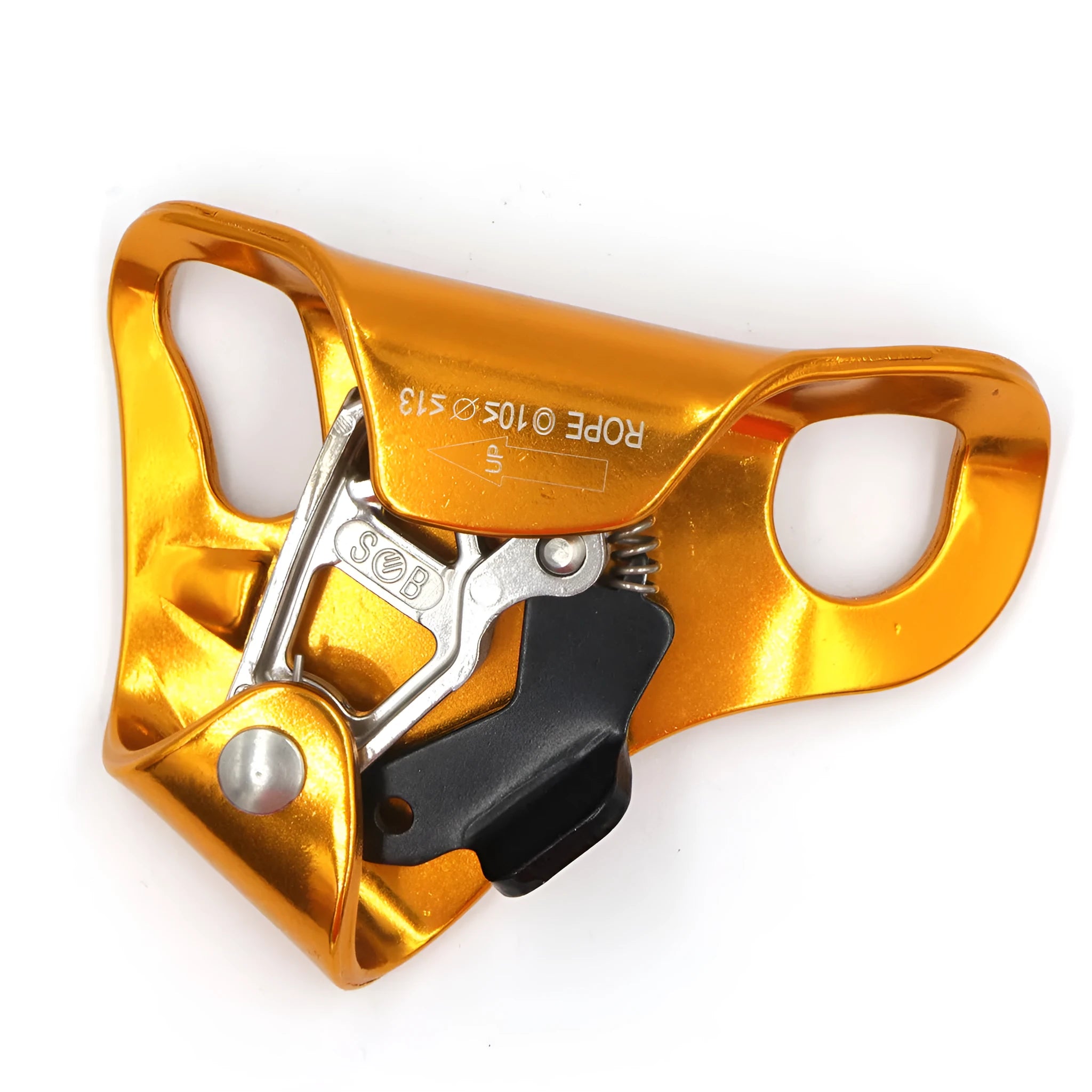 Pre-abdominal ascender in yellow, 7075 aluminium alloy, 150kg load capacity