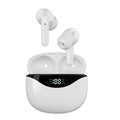 Bluetooth headset with digital display, touch controls, stereo earbuds in black colour