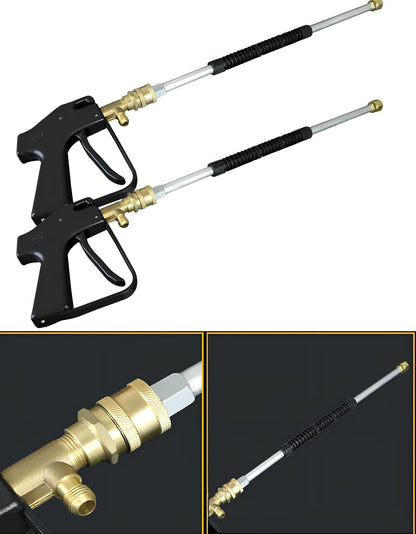 Copper-head high-pressure water gun with extended nozzle for car washing and garden cleaning
