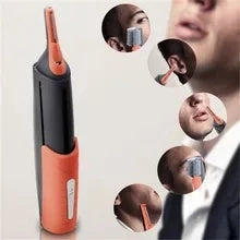Double-head shaving machine for eyebrow and nose hair trimming with LED light