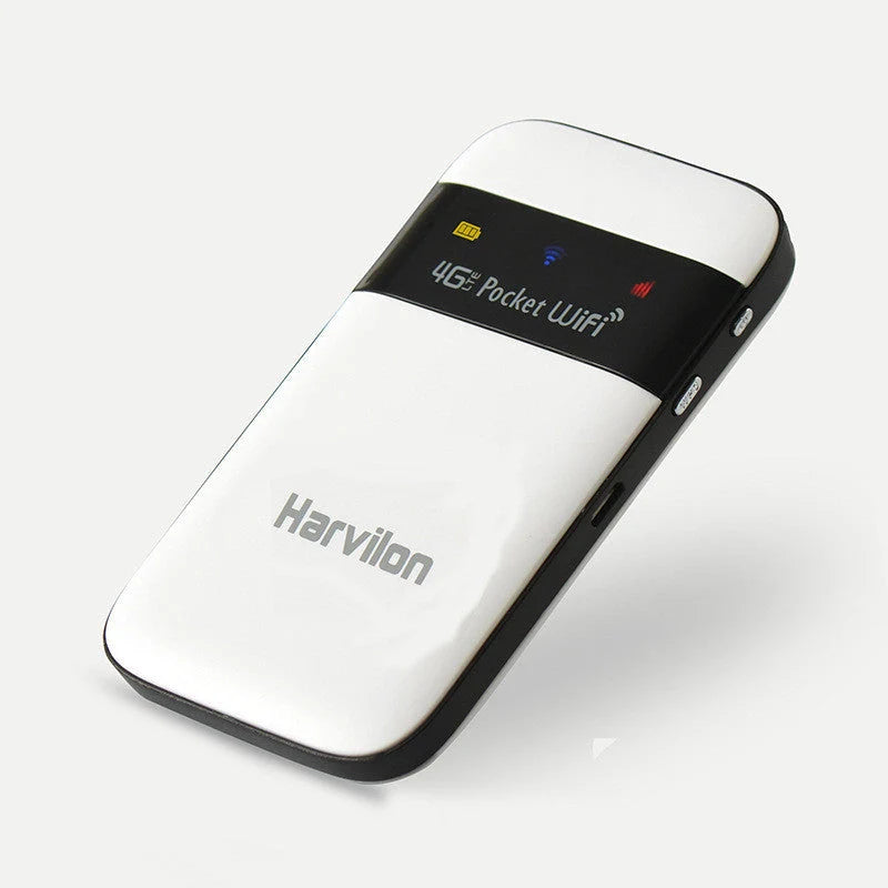 White wireless router with LTE connectivity and long battery life