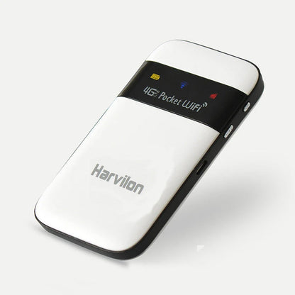 White wireless router with LTE connectivity and long battery life