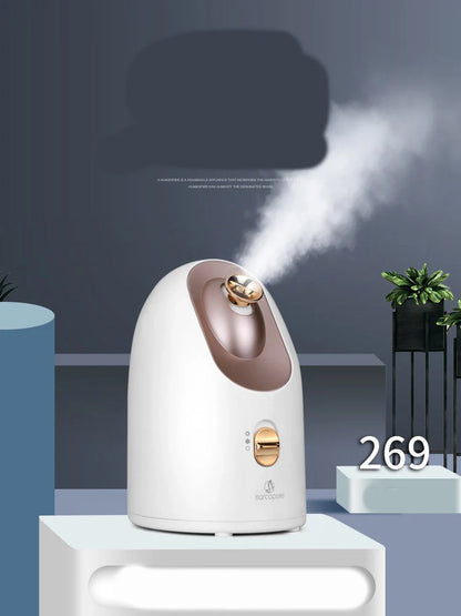 Hot and cold face steamer with dual fog settings for skincare