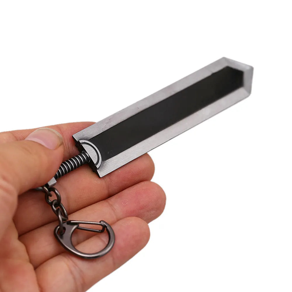 Sword Wind Legend black zinc alloy keychain pendant measuring 2.0x12 cm on a plain background