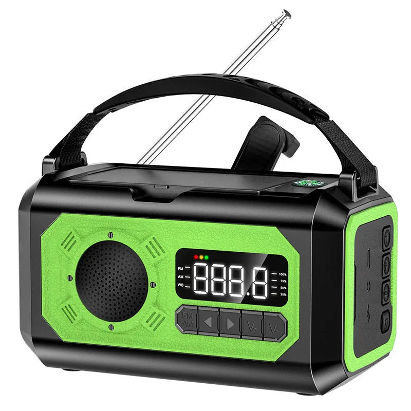Lighting 12000mAh hand-crank solar emergency charging treasure in Dawn Gray with ABS shell