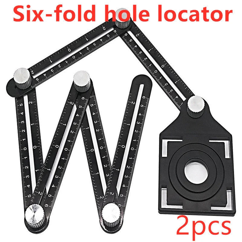 Aluminum alloy six-folding multi-angle measuring ruler for precise tile and flooring layouts
