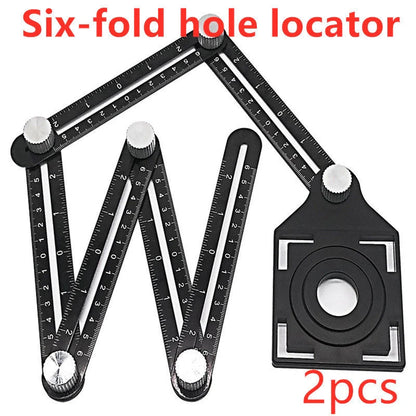 Aluminum alloy six-folding multi-angle measuring ruler for precise tile and flooring layouts