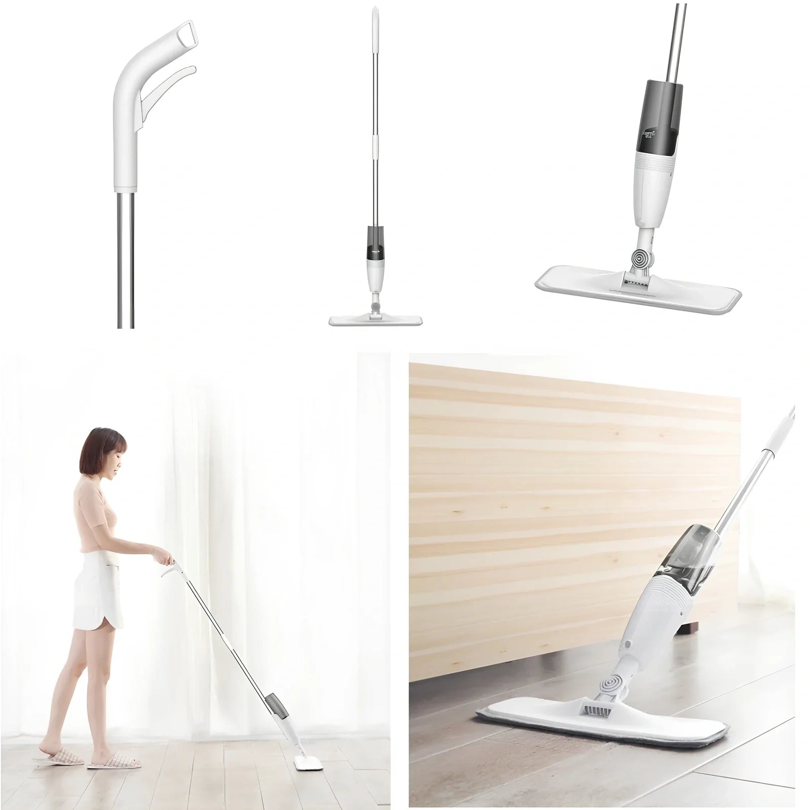 Xiaomi Deerma water spray floor mop with 360-degree rotation, 350ml reservoir, and 30cm microfibre head for efficient cleaning
