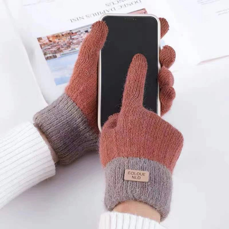 Winter mittens with embroidered stripes in various colours for warmth and style