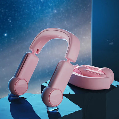 Portable neck fan with USB rechargeable battery and adjustable 3-speed settings