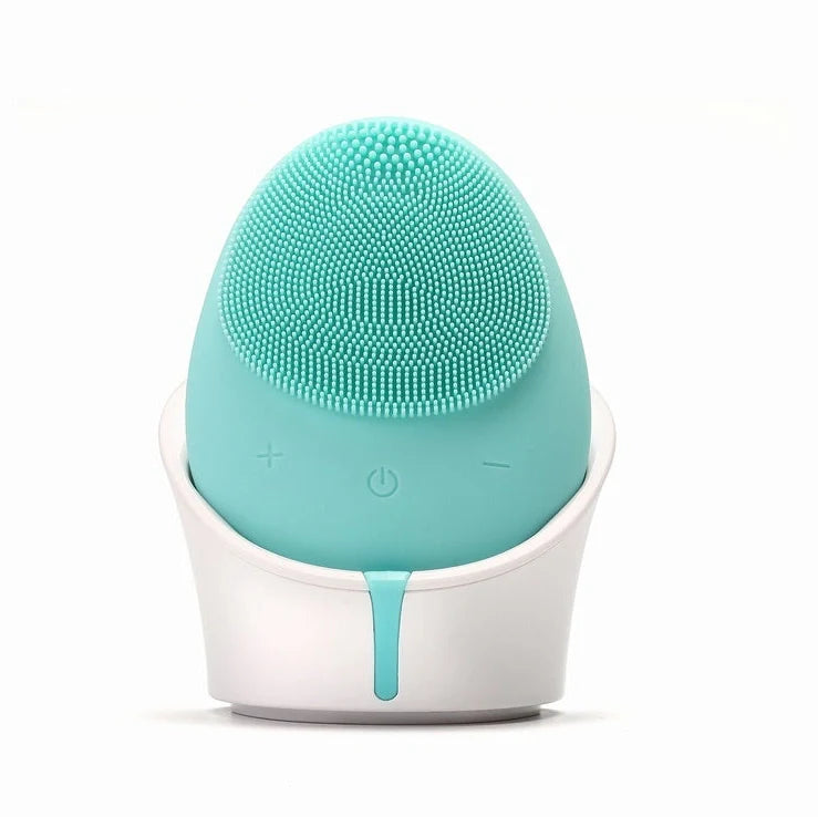 Silicone facial cleansing device with wireless charging that removes pore impurities using 88.5x116x89mm ergonomic design and multiple colour options for personalised skincare routines