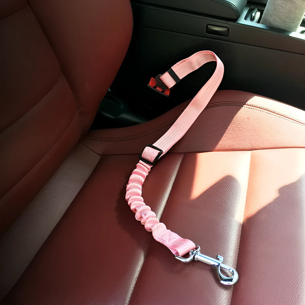 Pet elastic reflective retractable car seat belt in polyester material, colour blue, size 2.5x75cm