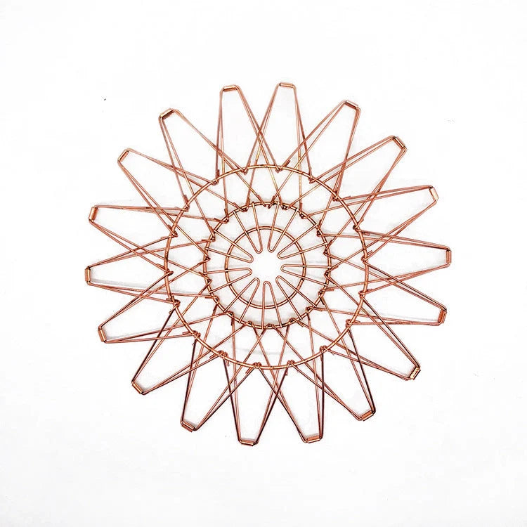 Stainless steel foldable fruit tray with Nordic design and copper finish