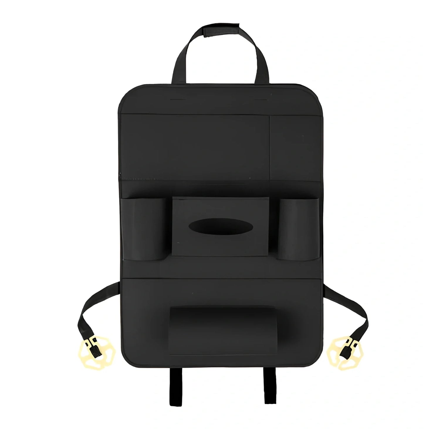 Car backseat organiser with multiple pockets measuring 40x55cm in wool felt material