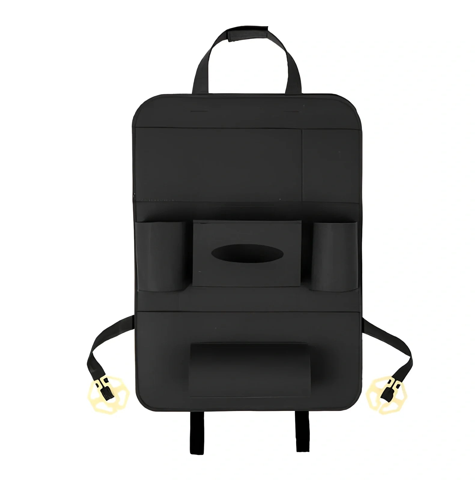 Car backseat organiser with multiple pockets measuring 40x55cm in wool felt material