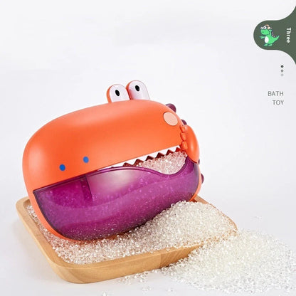 Baby Bath Toys Bubble Music Machine in various colors, creating bubbles and playing music for bath time fun.