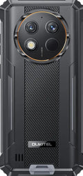 OUKITEL G1 mobile phone in grey, green and orange colours with charger and manual